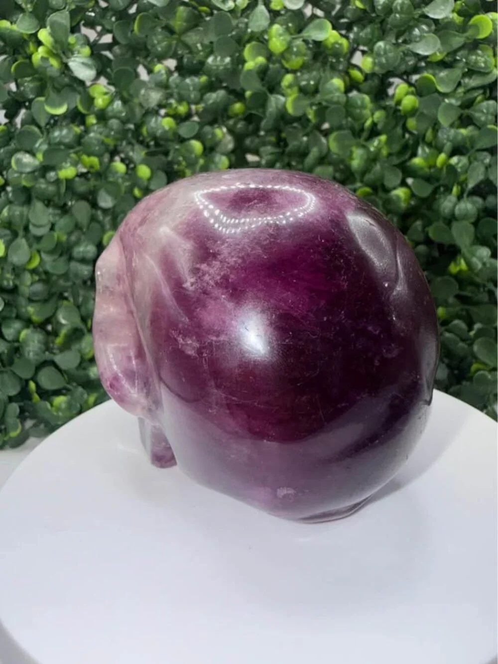 UV Reactive Purple Fluorite Crystal Skull | 564g